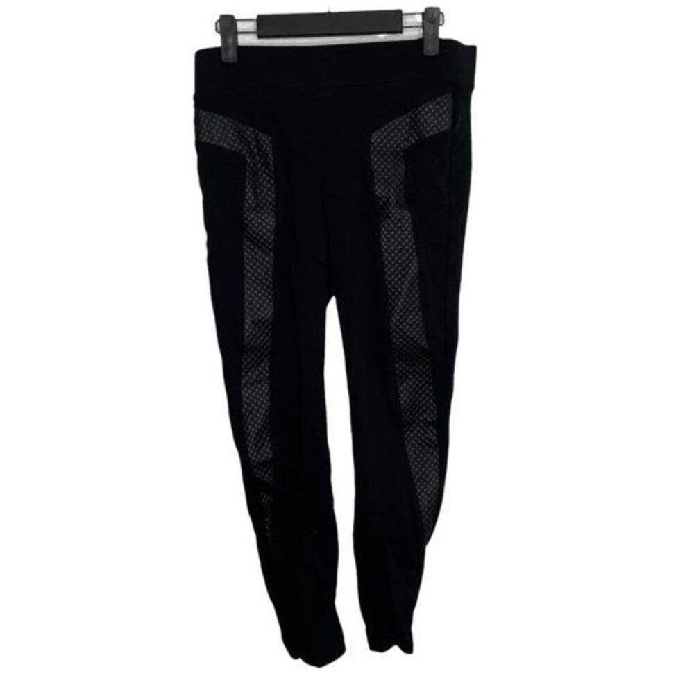 Boom Boom Jeans Black Leggings Quilted Faux Leather Panel Moto Pants Large